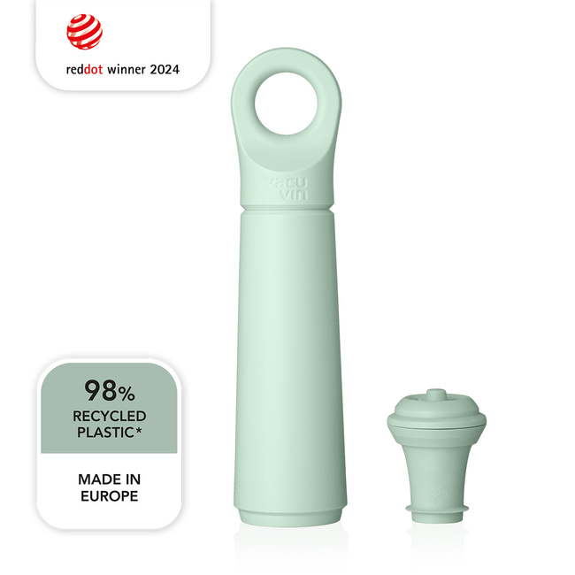 Pompka próżniowa do wina Vacu Vin Wine Saver Loop Jade z 1 korkiem