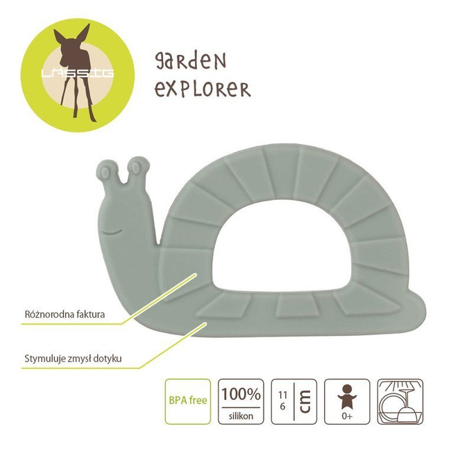 Silikonowy gryzak 0 m+ Garden Explorer Ślimak - Lassig