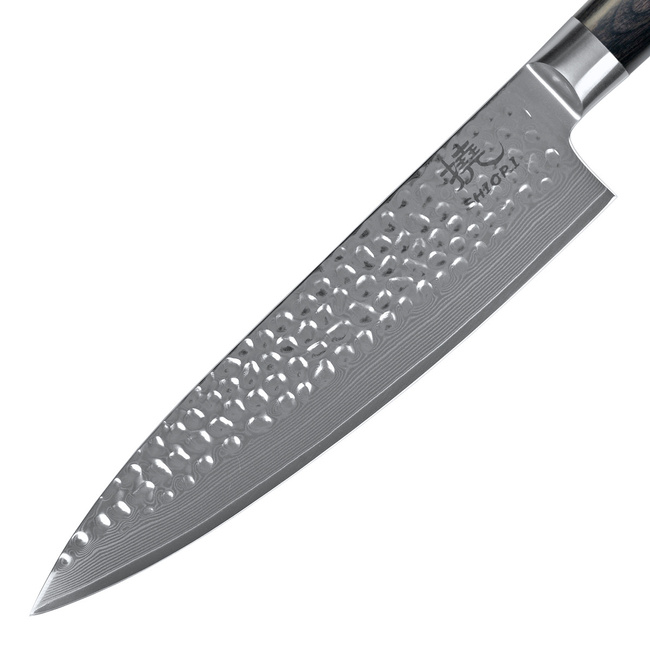 Shiori - 3-Set Kuri Murō + Santoku + Sifu - zestaw trzech noży ze stali Damasceńskiej