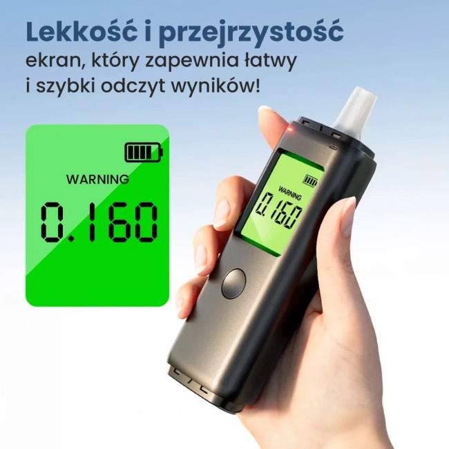 Alkomat Extralink Alkologic PO-01 z sensorem półprzewodnikowym i akumulatorem