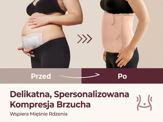 Pas poporodowy Momcozy ErgoWrap Belly Band, rozmiar M, cielisty