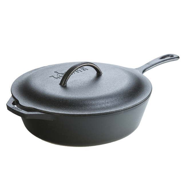 Patelnia żeliwna głęboka z pokrywą 30 cm - Lodge
