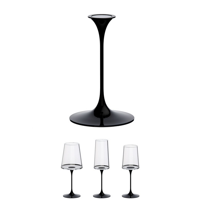 Nóżka do kieliszka Trebonn SplitGlass, czarna, aluminiowa z magnesem