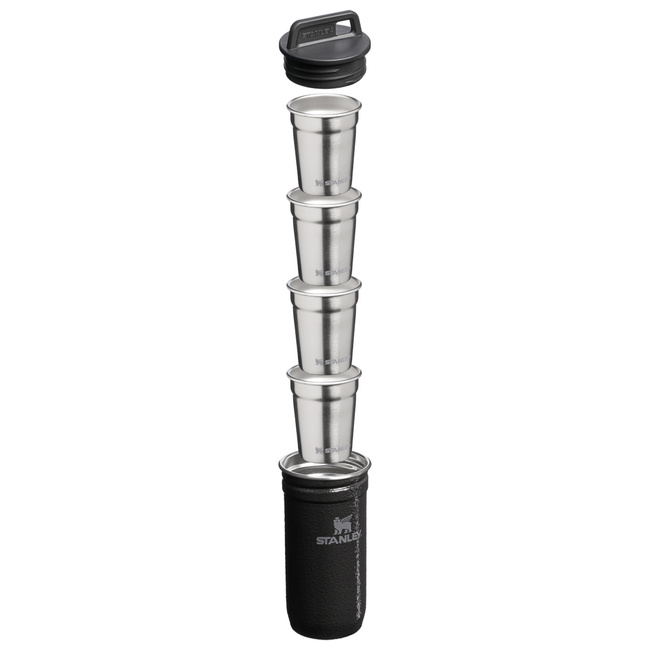 KIeliszki metalowe w etui Pre-Party Hammertone Black - Stanley