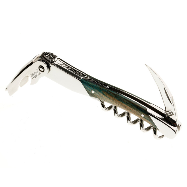 Korkociąg Château Laguiole z linii Grand Cru - Drewno Bukowe Barwione Na Niebiesko