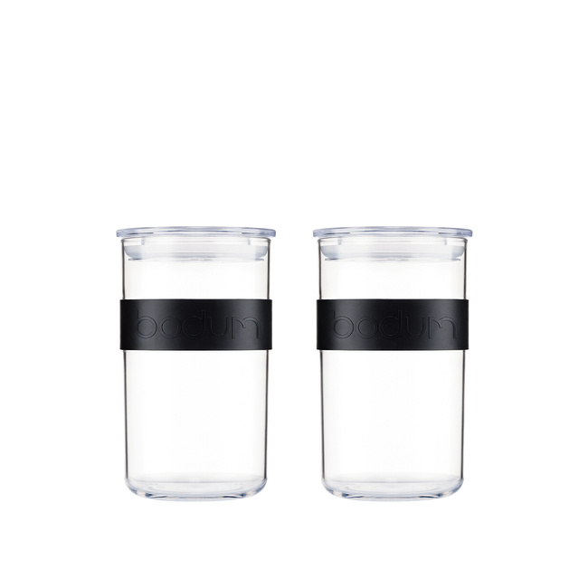 Pojemniki do przechowywania Presso 1 l Black 2 szt.