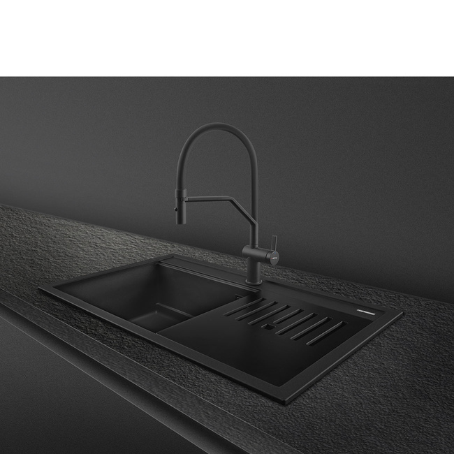 Smeg - Zlewozmywak kompozytowy QUADRA VSGX860MN Czarny