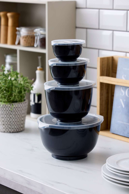 Zestaw misek 8 elementów New Margarethe Carbon Black - Rosti