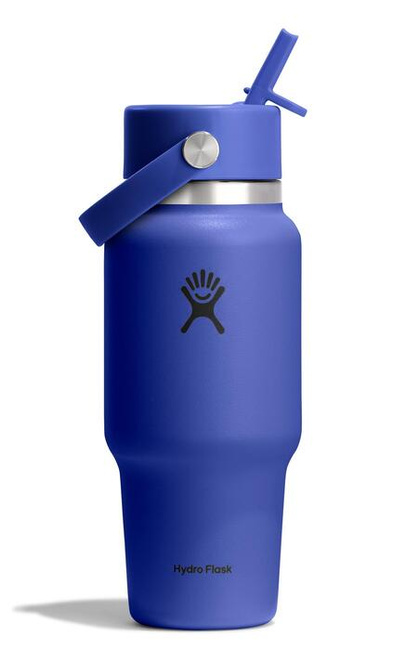 Butelka Hydro Flask 24 oz Wide Mouth Travel z zakrętką Flex Straw, Capri Blue