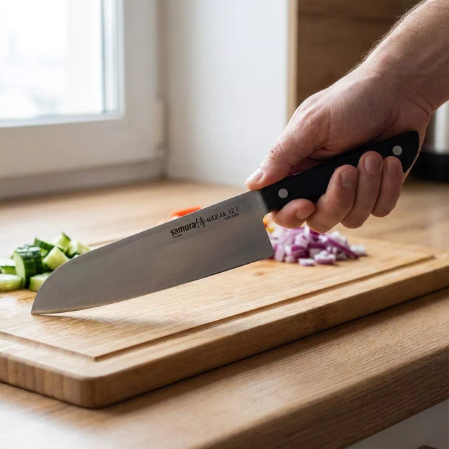 Samura Harakiri Nóż Santoku 17.5 cm AUS-8 58HRC