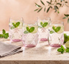 Szklanki Vialli Design Geo Fondo Pink 32163 z różowym dnem, 4 x 450 ml