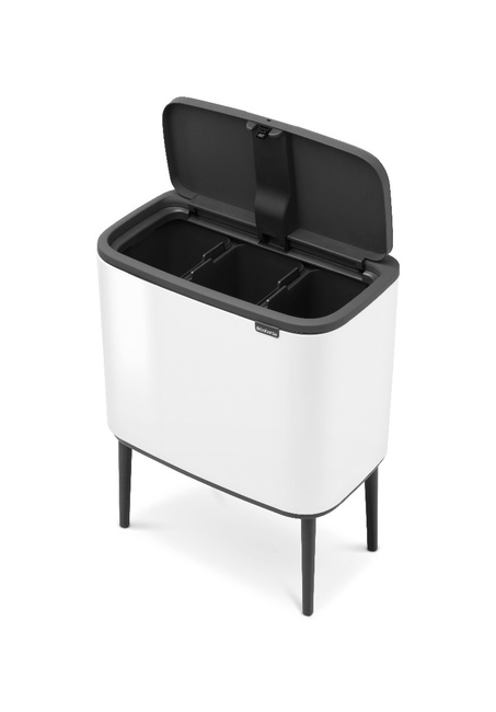 Kosz do segregacji Brabantia Bo Touch Bin 3 x 11 l, biały, trzykomorowy
