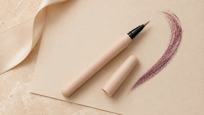 Eyeliner w płynie Lovro Shimmer Eyeliner 02 Wine, kolor wina z drobinkami