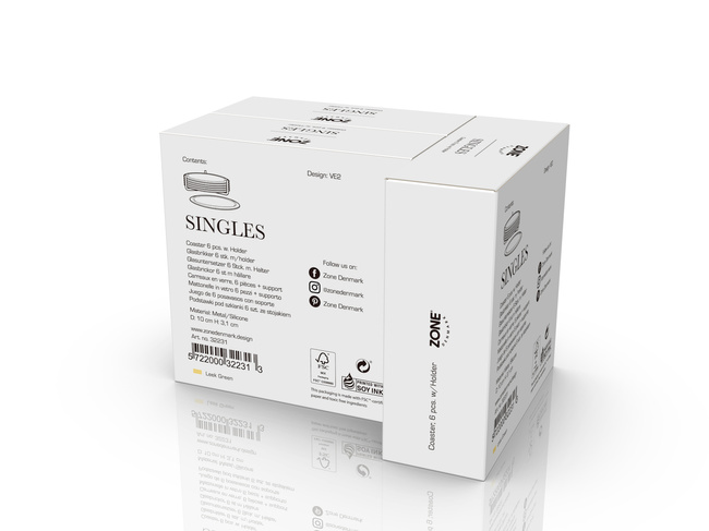 Podstawki pod szklanki Singles Leek green - Zone Denmark