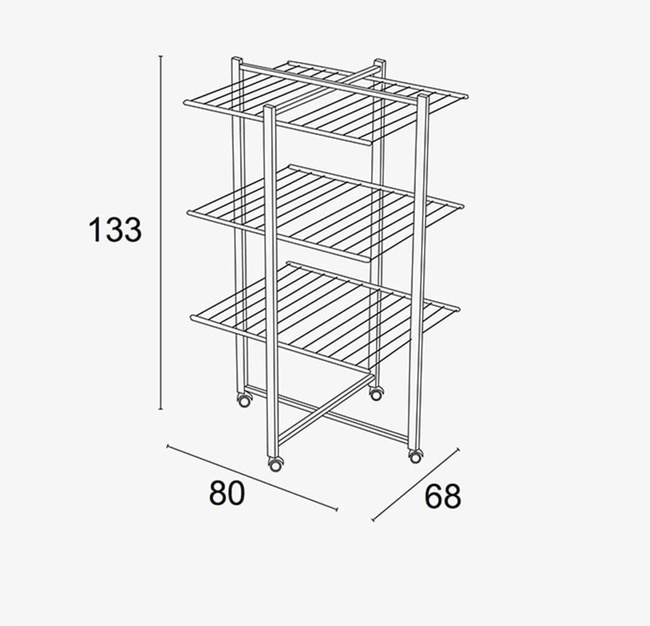 Arredamenti Karisma Suszarka na pranie - 80 x 68 cm, Brązowy