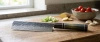 Nóż nakiri Dan Woo Custom 18 cm, stal damasceńska z rdzeniem T10, 61 HRC