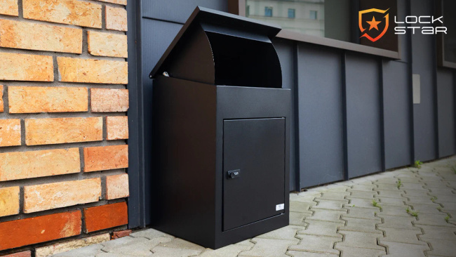 EXTRALINK LockStar Skrzynka na Paczki Stalowa 44x34x55 cm Solidna Zabezpieczająca