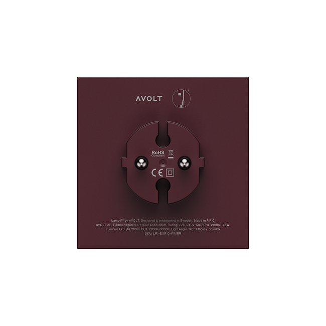 Lampka LED do gniazdka Avolt Lamp 1 Bauhaus-Archiv Edition, Mulberry Red