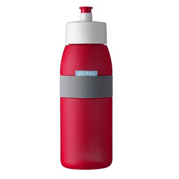 Bidon sportowy Mepal Ellipse 500 ml Nordic Red, z elastyczną opaską