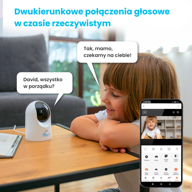 Extralink Smart Life HomeEye | Kamera Ip | Ptz, Wi-Fi, 2.5K, 4Mp, Niania, Tuya