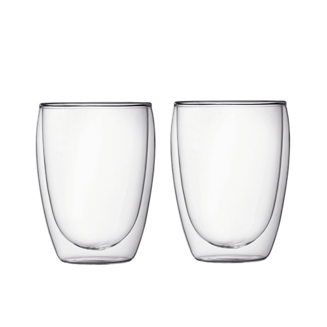 Szklanki z podwójną ścianką 350 ml Pavina 2 szt. transparent