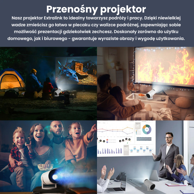 Extralink Smart Life Smart Projector ESP-300 | Projektor | 200 ANSI, 720p, Android 11