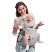 Nosidełko Momcozy z siedziskiem biodrowym 2 w 1, szare