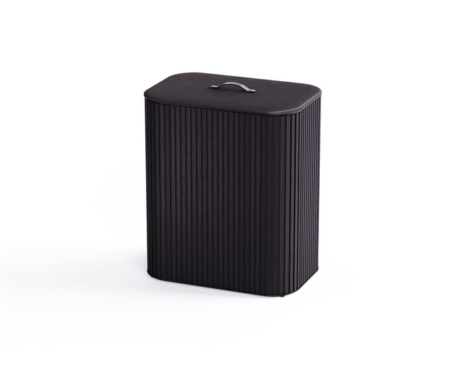 Kosz Na Pranie 90l Bambus Czarny Tota Twin Luxe - Joseph Joseph