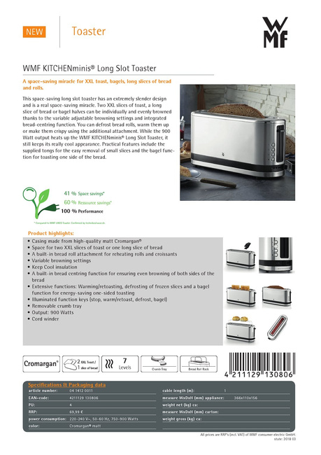 Toster Long Slot Kitchenminis - Wmf Electro