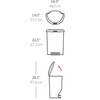 Kosz pedałowy Simplehuman CW1355, 50 l, półokrągły, czarny, z tworzywa