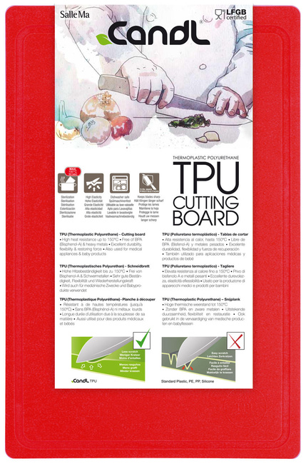 Zestaw dwóch elastycznych czerwonych mat do krojenia Candl