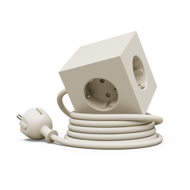 Listwa zasilająca Square 1 z podwójnym Usb-C 30 W i magnetyczną podstawą 1,8 m - beżowa - Avolt