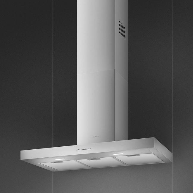 Smeg - Okap przyścienny, 90 cm, T-kształtny KBT900XE UNIVERSAL.