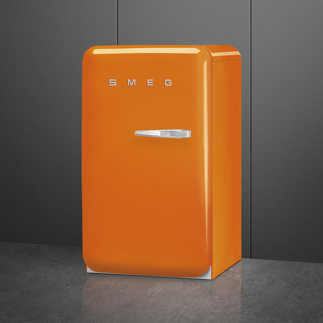 Smeg - Chłodziarko-zamrażarka, Pomarańczowy 50's Style Fab10Lor6 Pomarańczowy (Chromowany Uchwyt).