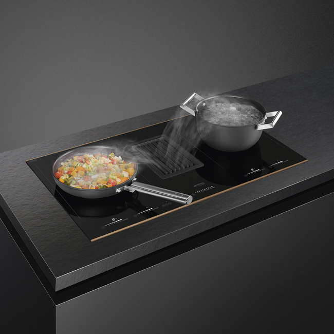 Smeg - Płyta kuchenna Dsn hobd682r1 Czarne szkło + Miedź
