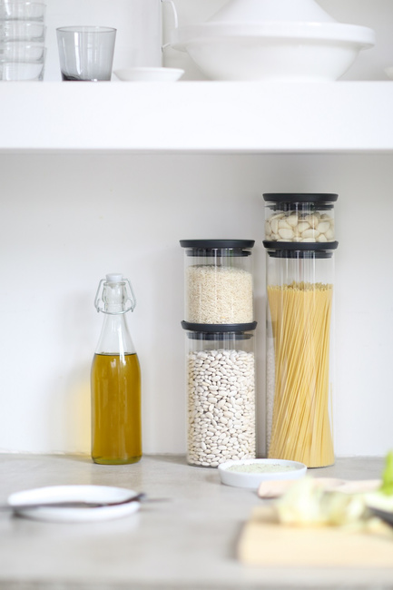 Brabantia szklany pojemnik kuchenny 0,6l szary borokrzemowe szkło hermetyczny