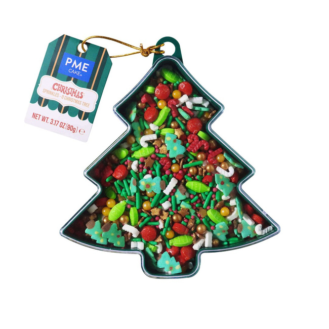 ŚwiątecznaPosypkaPMEOhChristmasTreeDekoracyjnaMieszankaCukrowa90gPME