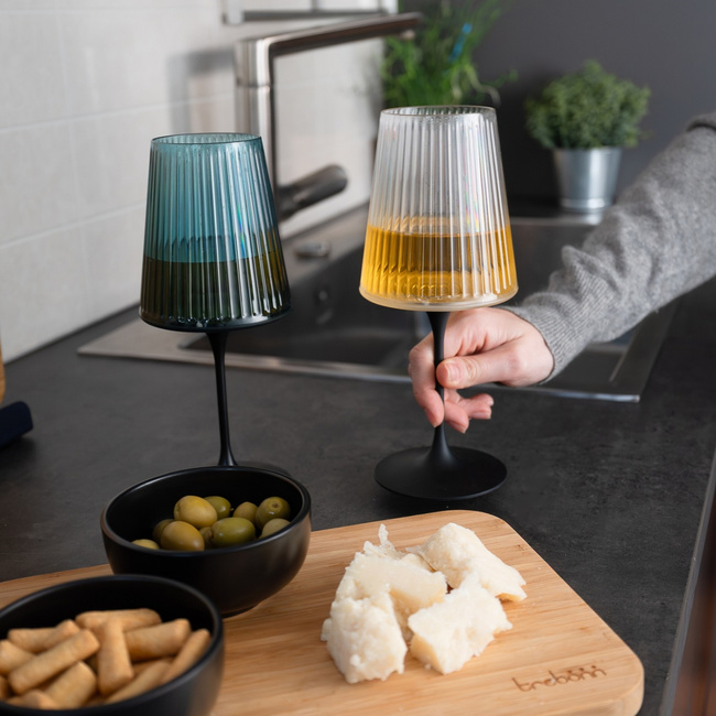 Zestaw kolorowych kieliszków Trebonn SplitGlass Easy, 6 czasz 550 ml i 6 nóżek