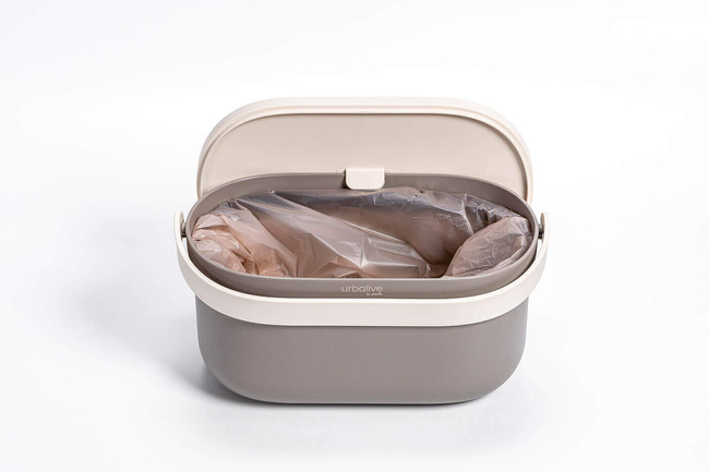 Plastia Pojemnik Na Bioodpady Z Ramką I Filtrem Kawowym 3.1 Ltr - Jasnoszary