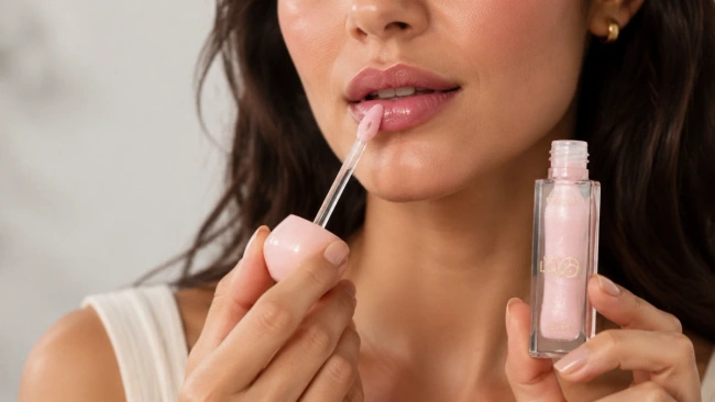 Błyszczyk do ust Lovro Bloomlight Lipgloss 02 Quartz Kiss, różowy z perłowymi refleksami