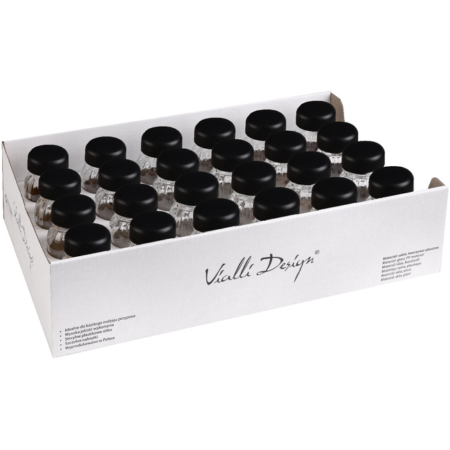 Display ze słoiczkami na przyprawy Vilagio 24 szt. czarne 1302 Vialli Design