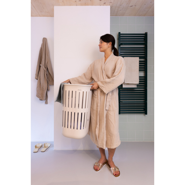 Kosz na pranie Brabantia Collect-It 55 l z pokrywą Quick-Drop, Soft Beige