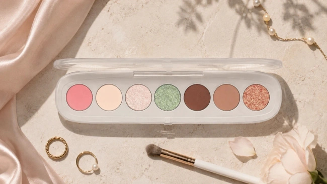 Paleta cieni do powiek Lovro Bloomlight Eyeshadow Palette, beże, róż i perłowa zieleń, 6,4 g