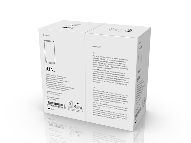 Kubek na szczoteczki ścienny Rim black 14650