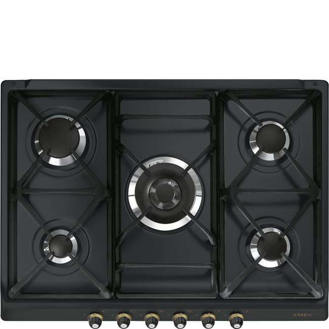 Smeg - Płyta gazowa, 70 cm, Cortina, SR775AO CORTINA - antracyt
