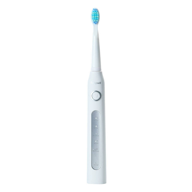 Szczoteczka soniczna do zębów FairyWill FW-507 z zestawem końcówek i etui, czarna/biała
