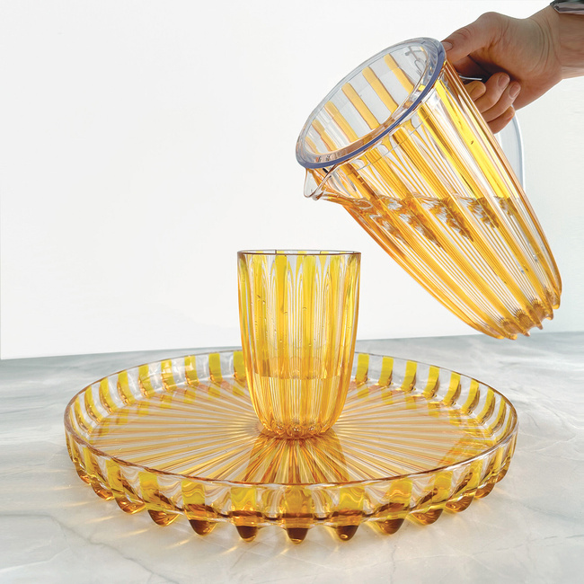 tacki okrągłe do serwowania 31 cm amber - guzzini