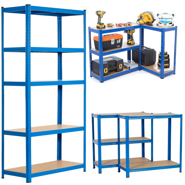 Regał magazynowy metalowy Extralink EX.36790, 180x90x40 cm, niebieski, 5 półek