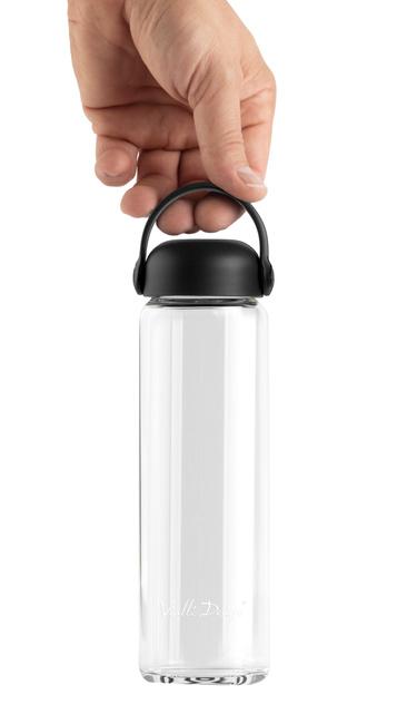 Szklana butelka na wodę Fuori 540 ml czarna 30237 - Vialli Design