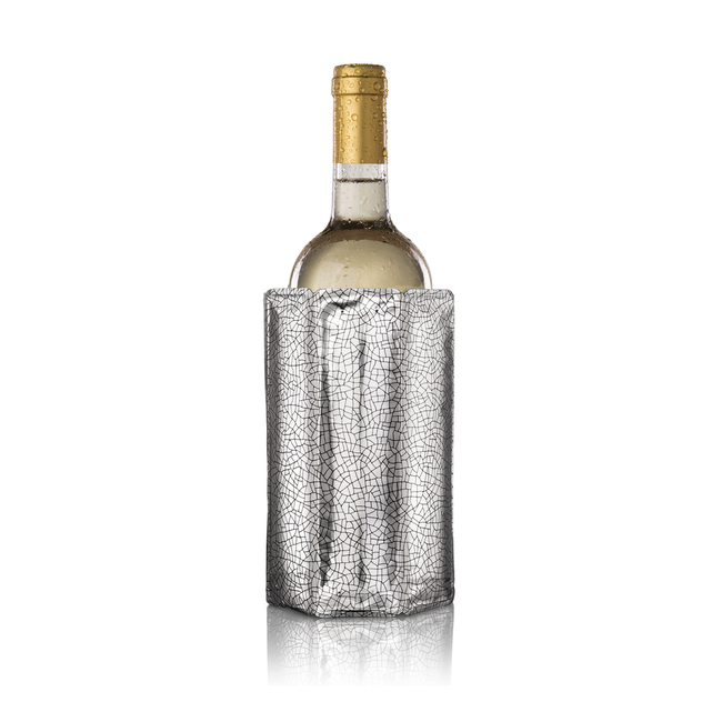 Zestaw 2 rękawów chłodzących Vacu Vin Active Cooler do wina i szampana, srebrne